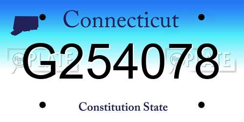 G254078 Connecticut License Plate