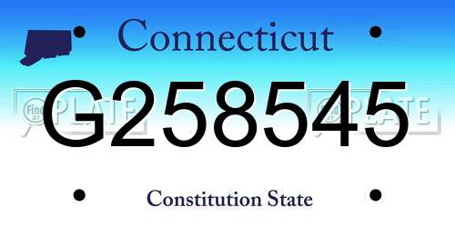 G258545 Connecticut License Plate