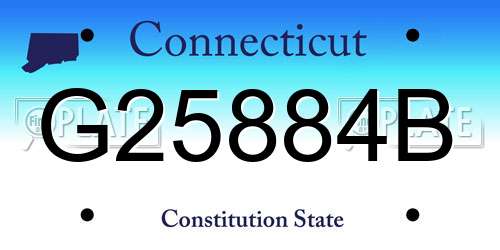 G25884B Connecticut License Plate