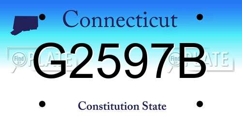 G2597B Connecticut License Plate