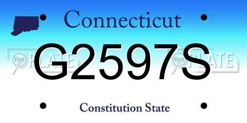 G2597S Connecticut License Plate
