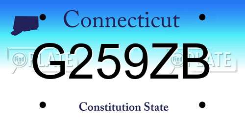 G259ZB Connecticut License Plate