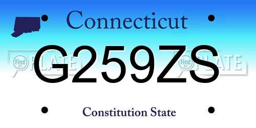G259ZS Connecticut License Plate