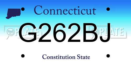 G262BJ Connecticut License Plate