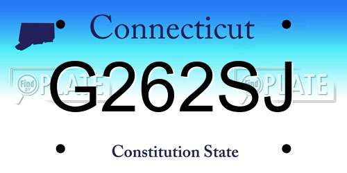 G262SJ Connecticut License Plate