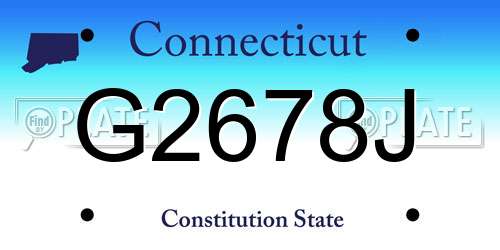 G2678J Connecticut License Plate