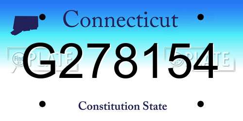 G278154 Connecticut License Plate