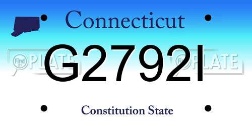 G2792I Connecticut License Plate