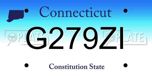 G279ZI Connecticut License Plate