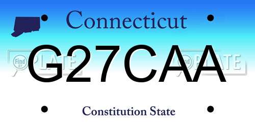 G27CAA Connecticut License Plate