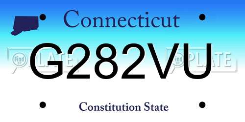 G282VU Connecticut License Plate