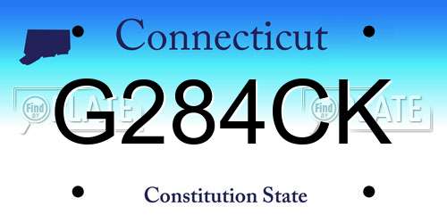 G284CK Connecticut License Plate