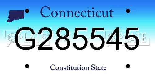 G285545 Connecticut License Plate