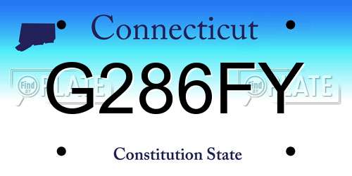 G286FY Connecticut License Plate