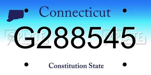G288545 Connecticut License Plate