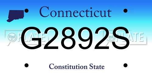 G2892S Connecticut License Plate