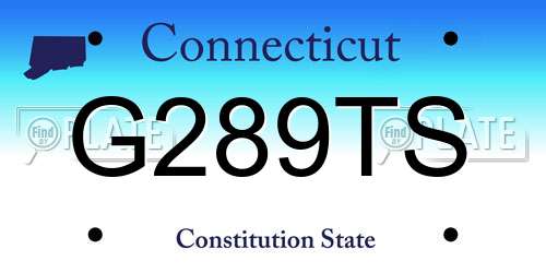 G289TS Connecticut License Plate