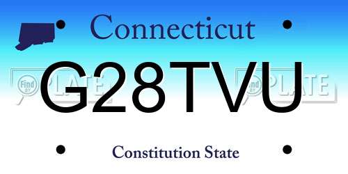 G28TVU Connecticut License Plate