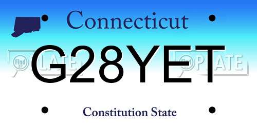 G28YET Connecticut License Plate