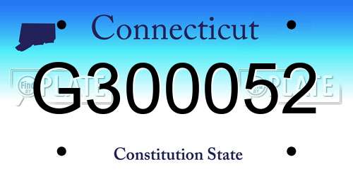 G300052 Connecticut License Plate