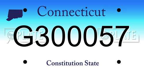 G300057 Connecticut License Plate