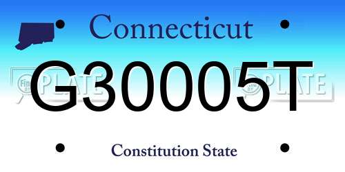 G30005T Connecticut License Plate