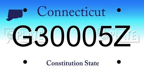 G30005Z Connecticut License Plate