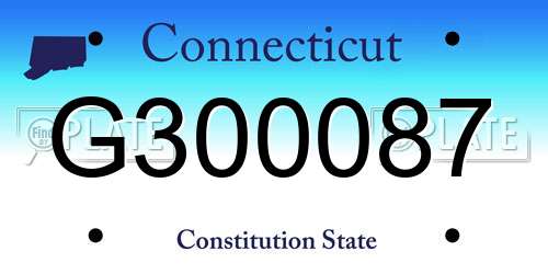 G300087 Connecticut License Plate