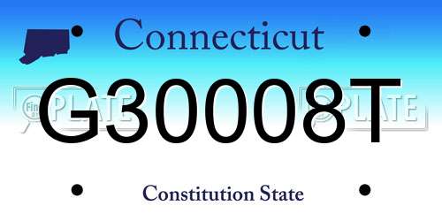 G30008T Connecticut License Plate