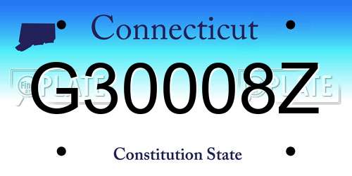 G30008Z Connecticut License Plate