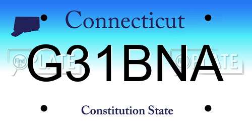 G31BNA Connecticut License Plate