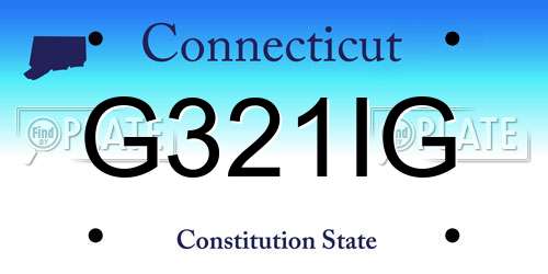 G321IG Connecticut License Plate