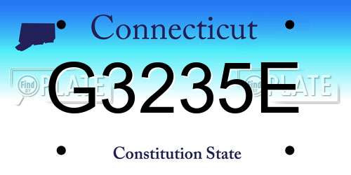 G3235E Connecticut License Plate