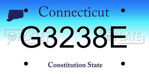 G3238E Connecticut License Plate