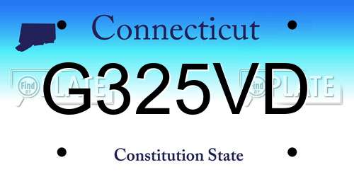 G325VD Connecticut License Plate