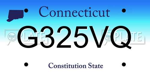 G325VQ Connecticut License Plate
