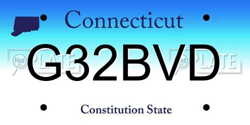 G32BVD Connecticut License Plate