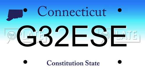 G32ESE Connecticut License Plate