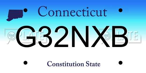G32NXB Connecticut License Plate