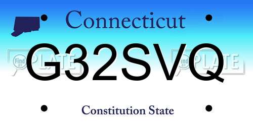 G32SVQ Connecticut License Plate