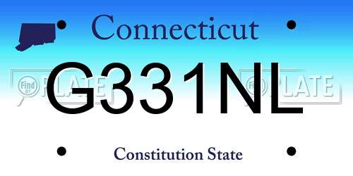 G331NL Connecticut License Plate