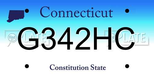 G342HC Connecticut License Plate