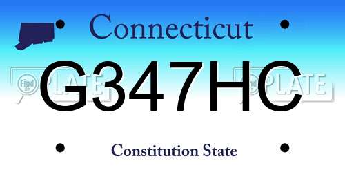 G347HC Connecticut License Plate