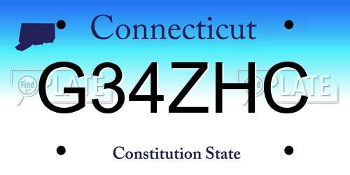 G34ZHC Connecticut License Plate