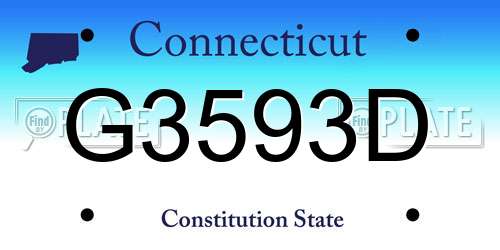 G3593D Connecticut License Plate