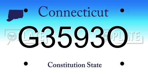 G3593O Connecticut License Plate