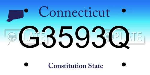 G3593Q Connecticut License Plate