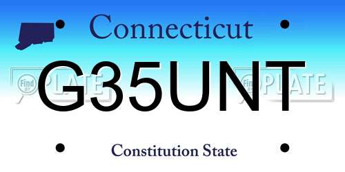 G35UNT Connecticut License Plate