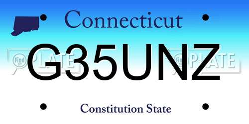 G35UNZ Connecticut License Plate