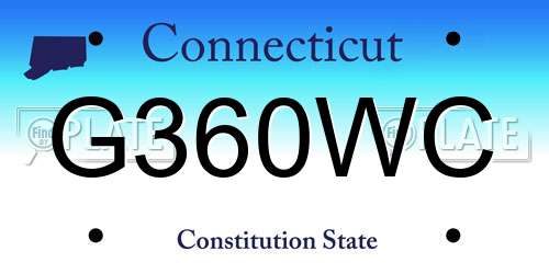 G360WC Connecticut License Plate